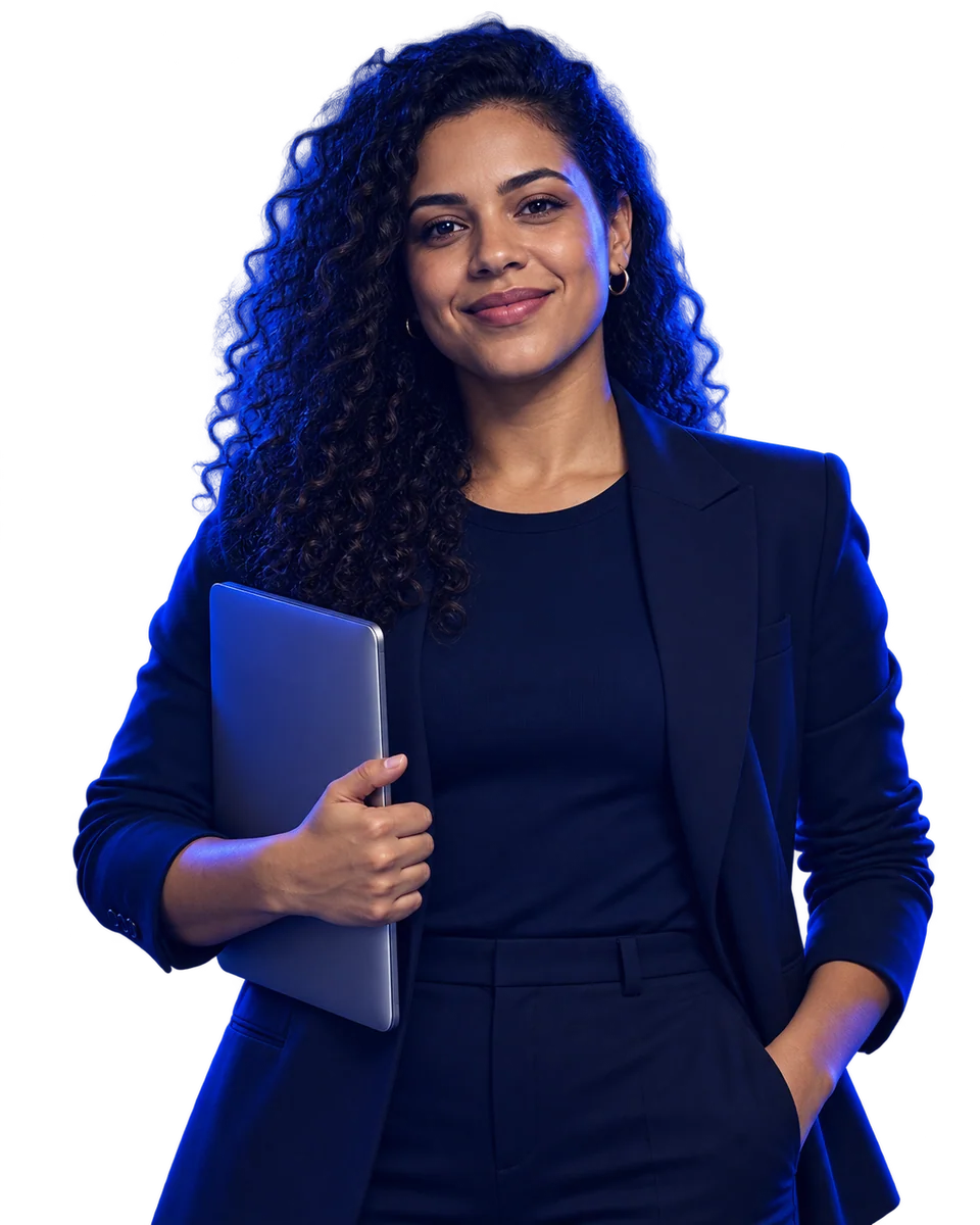Empreendedora com notebook